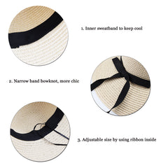 FURTALK Women Summer Paper Straw Sun Hat  Narrow  Brim Parents- Child  Drop Shipping SH022