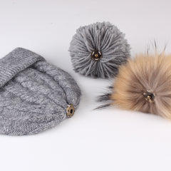 FURTALK Women Winter  Yarn Pom Pom Hat Drop Shipping AD001