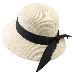 FURTALK Women Summer Straw Beach Sun Hat Wide Ribbon  Drop Shipping SH020