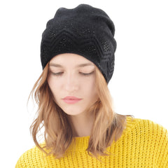 FURTALK Women Winter Beanies Hat Wave Sequin  Drop Shipping B008