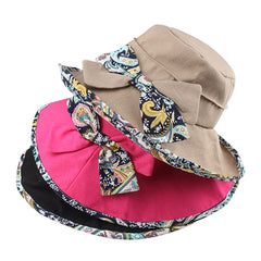 FURTALK Women Summer Sun Buckect Hat Bow Fora Droping Shipping SH004