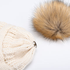 FURTALK Winter Women Slouchy Faux Fur PomPom Hats  Drop Shipping A003