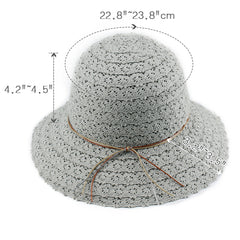 FURTALK Women Narrow Sun Beach  Hat Hollow outDrop Shipping SH023