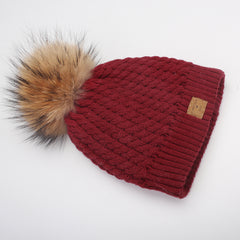 FURTALK Child Winter Real Fur PomPom Hat   Drop Shipping CH004