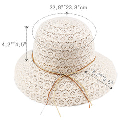 FURTALK Women Narrow Sun Beach  Hat Hollow outDrop Shipping SH023