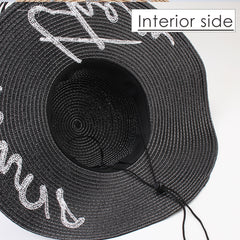 FURTALK Women Straw Wide Brim Beach Sun Hat Embroidered Drop Shipping SH042