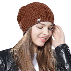 FURTALK Woman Knitted  Slouchy Beanie Hat HTWL044