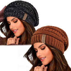 FURTALK Winter Beanie Hats for Women Fleece Lining Slouchy Knit Cap 6971060112344  2019W013