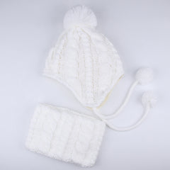 FURTALK Kids Winter Yarn Pom Pom Hat Scarf Set Drop Shipping SFFW004