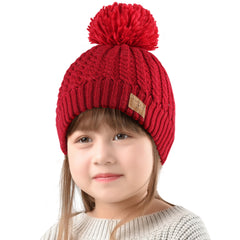 FURTALK Child Winter Yarn Bobble Hat Drop Shipping CH019