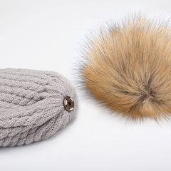 FURTALK Winter Kids Faux Fur Pom Pom Hat  Drop Shipping  CH014