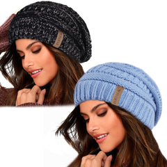 FURTALK Winter Beanie Hats for Women Fleece Lining Slouchy Knit Cap 6971060112344  2019W013