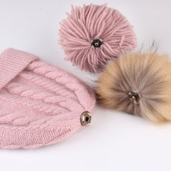 FURTALK Women Winter  Yarn Pom Pom Hat Drop Shipping AD001