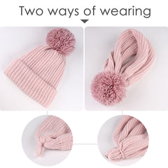 FURTALK Winter Women Real Fur Pom Pom Hat and Scarf Drop Shipping AD003