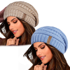 FURTALK Winter Beanie Hats for Women Fleece Lining Slouchy Knit Cap 6971060112344  2019W013