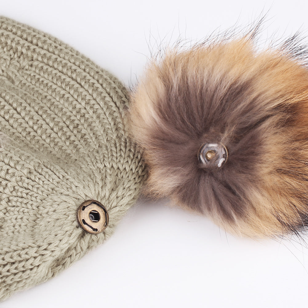 FURTALK Winter Women Slouchy Faux Fur PomPom Hats Drop Shipping A003