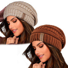 FURTALK Winter Beanie Hats for Women Fleece Lining Slouchy Knit Cap 6971060112344  2019W013