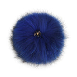 FURTALK Real Raccoon Fur Pom Pom Snap Style Navy Color