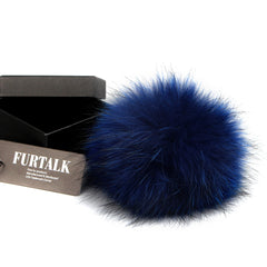 FURTALK Real Raccoon Fur Pom Pom Snap Style PPRN002