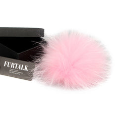 FURTALK Real Raccoon Fur Pom Pom Snap Style PPRN002