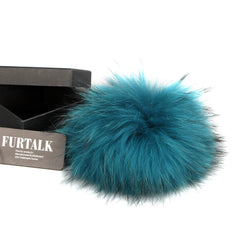 FURTALK Real Raccoon Fur Pom Pom Snap Style PPRN002