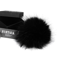 FURTALK Real Raccoon Fur Pom Pom Snap Style PPRN002