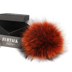 FURTALK Real Raccoon Fur Pom Pom Snap Style PPRN002