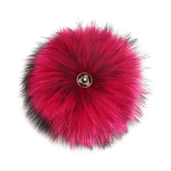 FURTALK Real Raccoon Fur Pom Pom Snap Style PPRN002