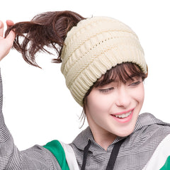 FURTALK Winter Women Ponytail Beanie Hat Drop Shipping SFFW035