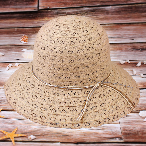 FURTALK Women Narrow Sun Beach  Hat Hollow outDrop Shipping SH023