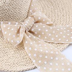 FURTALK Women Summer Wide Brim Straw Sun Hat  Spotted Bow Drop Shipping  SH005