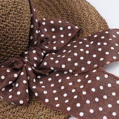 FURTALK Women Summer Wide Brim Straw Sun Hat  Spotted Bow Drop Shipping  SH005