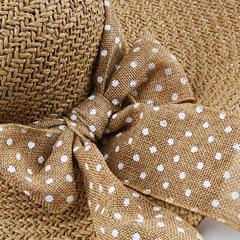 FURTALK Women Summer Wide Brim Straw Sun Hat  Spotted Bow Drop Shipping  SH005