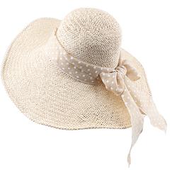 FURTALK Women Summer Wide Brim Straw Sun Hat  Spotted Bow Drop Shipping  SH005