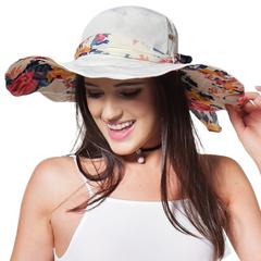 FURTALK Women Wide Brim Beach Sun Hats Floral Reversible  Drop Shipping SH010